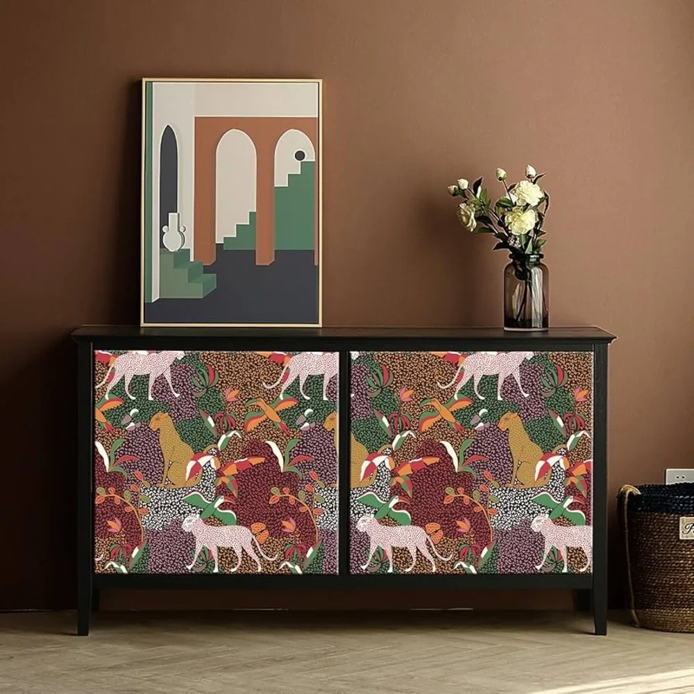 🆕 Colorful Leopard Animal Print Peel-N-Sticky Wallpaper Roll